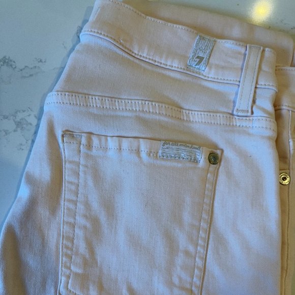 7 For All Mankind Ankle Skinny Jeans in Light Pink - Picture 4 of 10